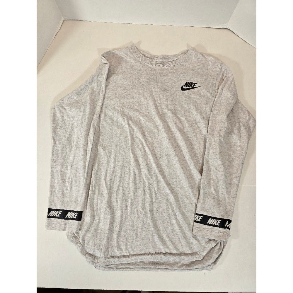 Nike The Nike Tee Long Sleeve‎ Shirt Mens Gray Heather Logo M-READ DESCRIPTION